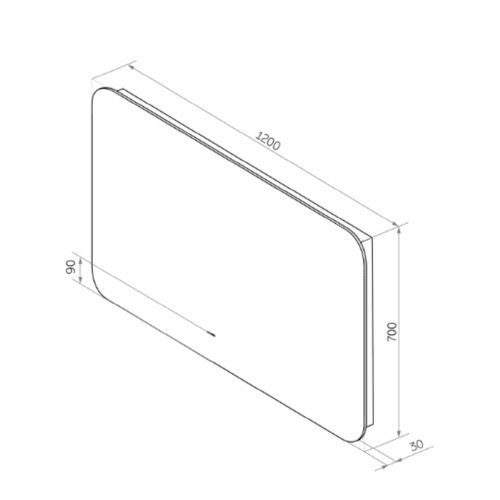 Зеркало Burzhe LED 1200х700 с бесконтактным сенсором, теплая подсветка ЗЛП323