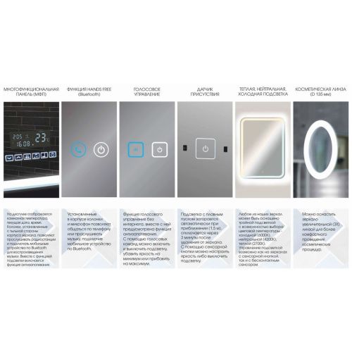 Зеркало Relax LED 900х700 с сенсором ЗЛП561