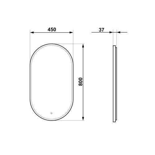 Зеркало Prime Gray LED 450х800 в МДФ раме ЗЛП1079