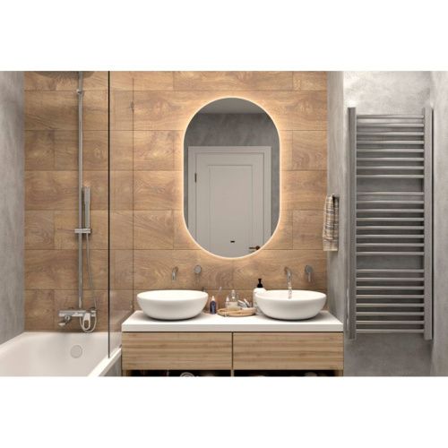 Зеркало Fleur LED 700х1200 с бесконтактным сенсором, холодная подсветка ЗЛП628