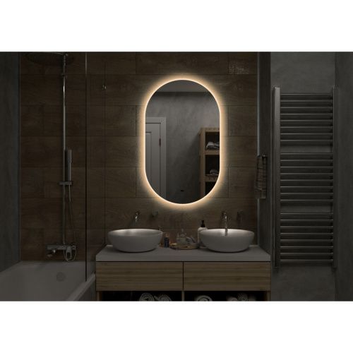 Зеркало Fleur LED 700х1200 с бесконтактным сенсором, холодная подсветка ЗЛП628