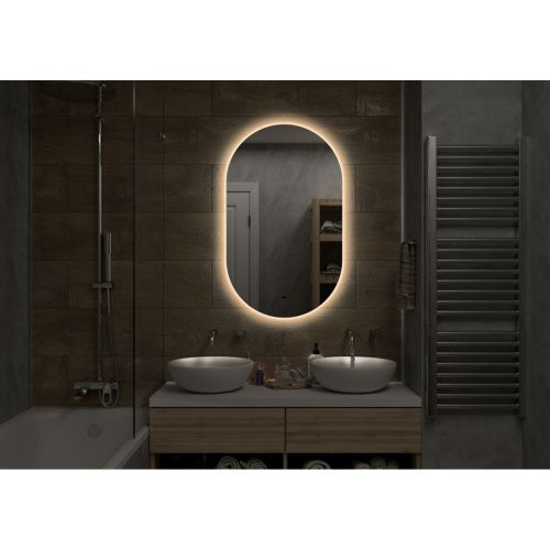 Зеркало Fleur LED 700х1200 с бесконтактным сенсором, теплая подсветка ЗЛП328