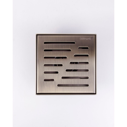 Трап GERHANS для душа античная бронза c вертикальным выходом 150х150 мм K81915C-15