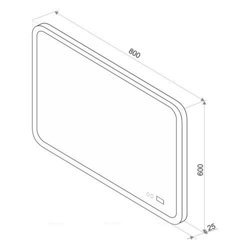 Зеркало Demure LED 900x700 с сенсором и часами ЗЛП1626