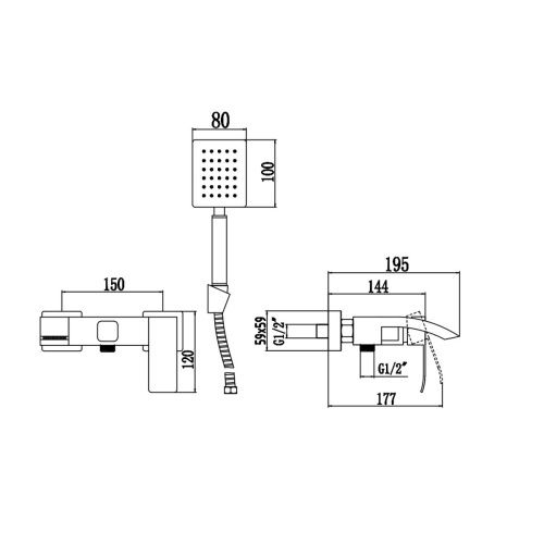 Смеситель для ванны Fmark FS8624