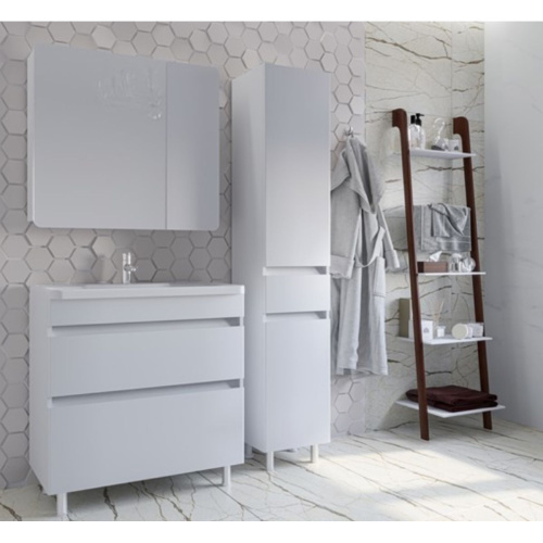 Шкаф с зеркалом GS Аделина 70 ЛДСП 16мм Белый влаг. 11412