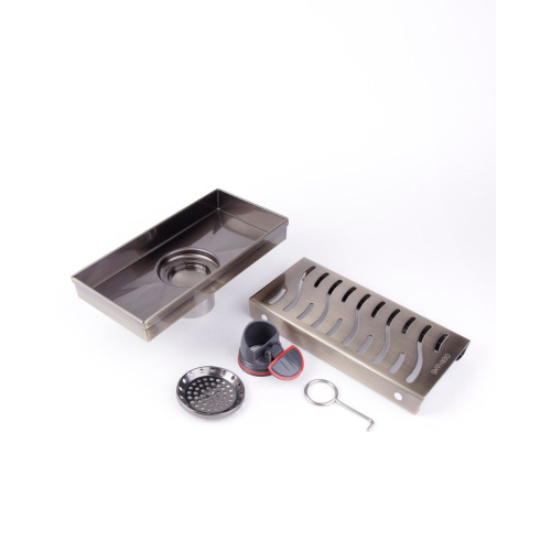 Желоб GERHANS для душа античная бронза c вертикальным выходом 200х100 мм K81410C-20