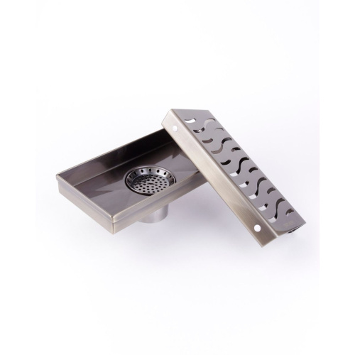 Желоб GERHANS для душа античная бронза c вертикальным выходом 200х100 мм K81410C-20