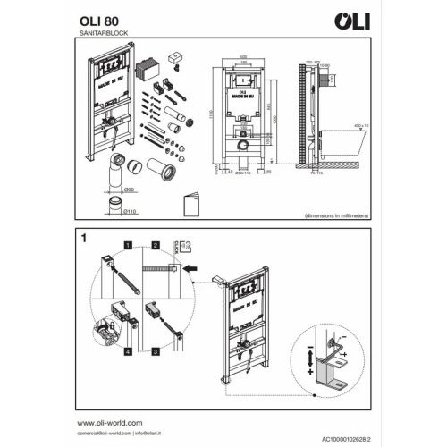 OLI Инсталляция OLI 80 ECO Sanitarblock mechanic 886914