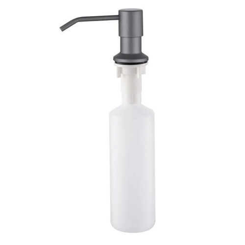 Дозатор для кухонной мойки врезной LEDEME L405U графит из пластика/металла, 240 мл механический