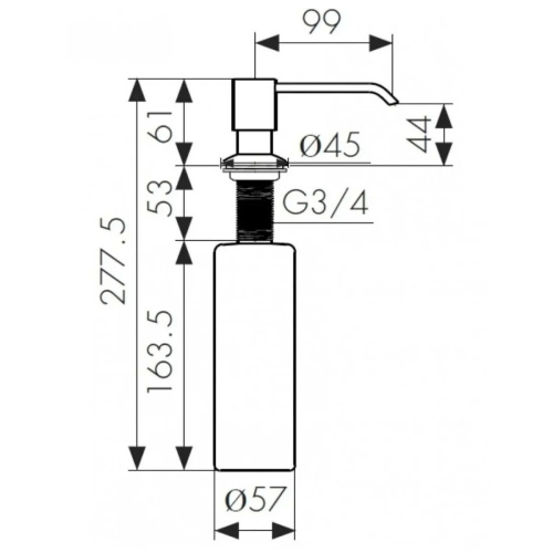 Дозатор для кухонной мойки врезной LEDEME L405U графит из пластика/металла, 240 мл механический