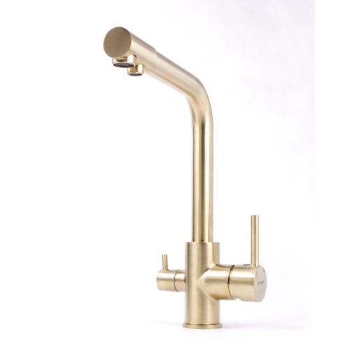 Смеситель для кухни Ledeme L4055Y-3 с подключением к фильтру воды золотой