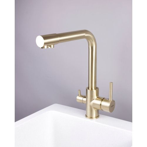 Смеситель для кухни Ledeme L4055Y-3 с подключением к фильтру воды золотой