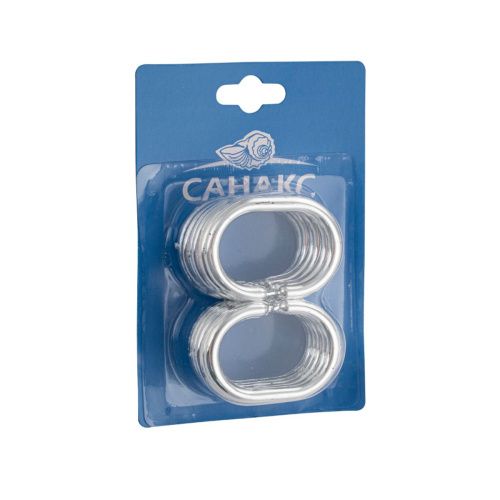 Кольца для штор Санакс 75002 в ванную хромированные