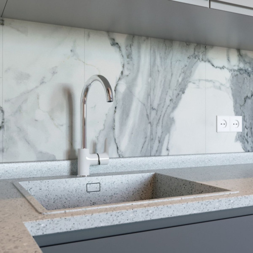 Смеситель для кухни Gross Aqua 3118288СW-В02 Space White Chrome белый