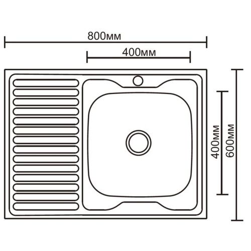 Мойка для кухни накладная LEDEME L98060-R из нержавеющей стали, 80*60 см без сифона