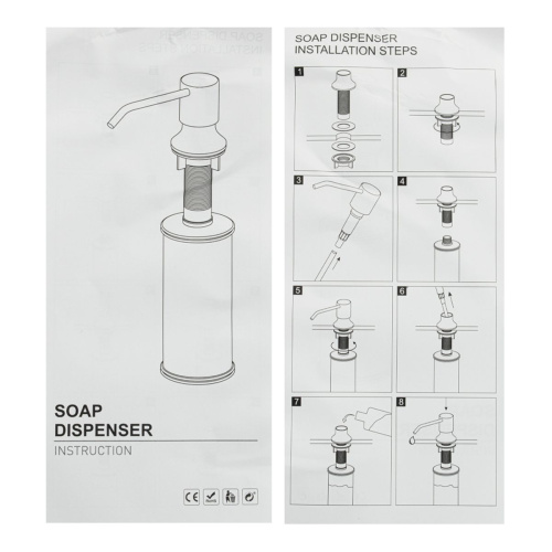 Дозатор для кухонной мойки врезной GFmark 6281 хром из пластика/металла, 500 мл механический