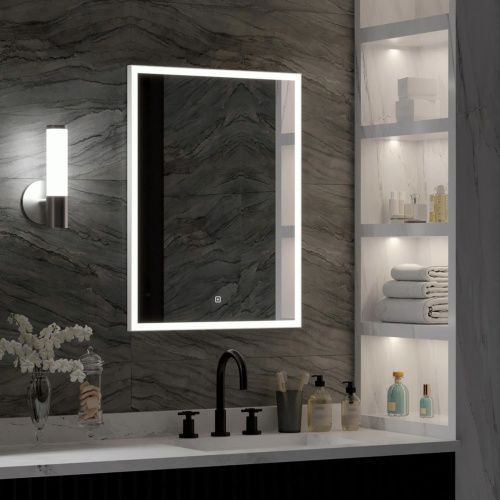 Зеркало Frame LED  White 700х1000 с сенсором алюминиевый профиль ЗЛП437