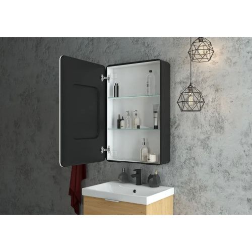 Зеркало-шкаф Eltoro Black 560х850 LED подсветкой МВК113