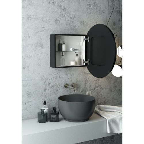 Зеркало-шкаф Torneo Black 600х600 LED с подсветкой МВК068