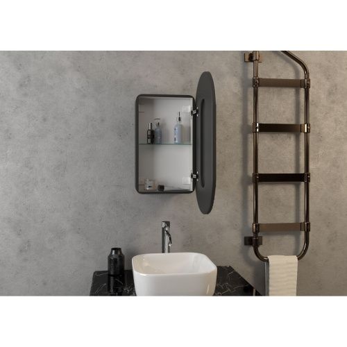 Зеркало-шкаф Elmage Black 450х800 LED подсветкой и датчиком движения МВК049