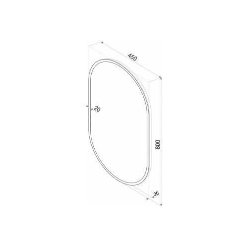 Зеркало Prime Black Led 450*800 в МДФ раме теплая подсветка ЗЛП2209