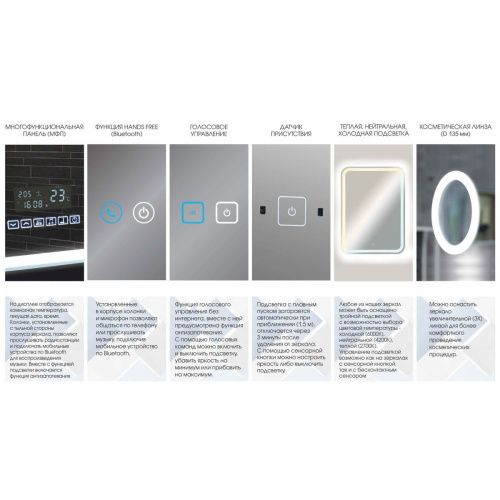 Зеркало Prime Black Led 450*800 в МДФ раме теплая подсветка ЗЛП2209