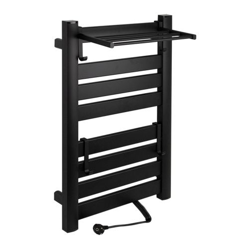Полотенцесушитель BRIMIX 08183B Черный электрический Лесенка с полкой 800х520х270 мм на 8 перекладин 108 W