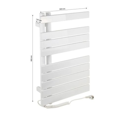 Полотенцесушитель BRIMIX 08150W Белый электрический Лесенка с полкой 800х505х115 мм на 9 перекладин 210 W
