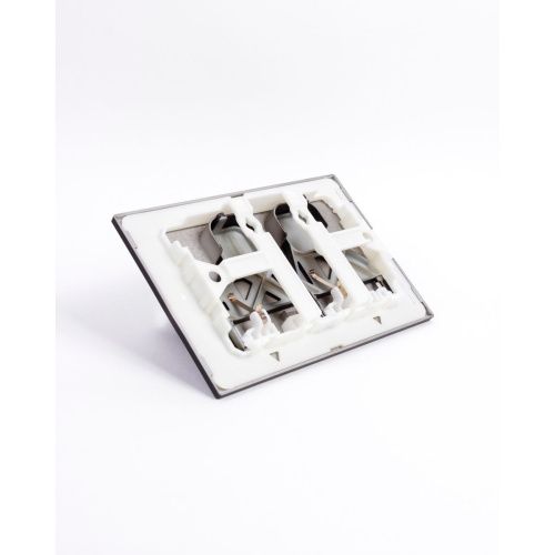 Панель механическая двойная Oli Plain Oliveira 070829 черная soft touch