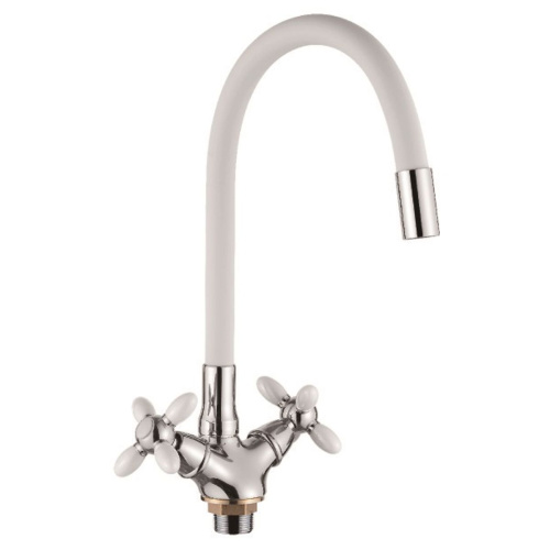 Смеситель для кухни Loffrey LF84810-3 с гибким изливом белый