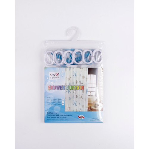 Штора для ванной SavolS-6PEVA03 c кольца 180*180 см