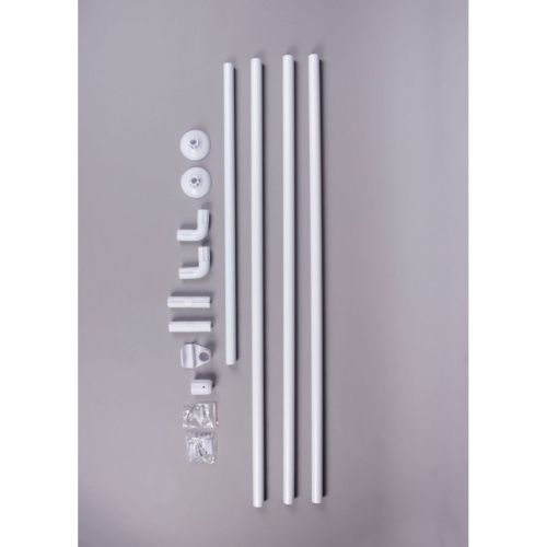 Карниз в ванную комнату Санакс 10029 Белый 90х90х90 см угловой с жесткой фиксацией