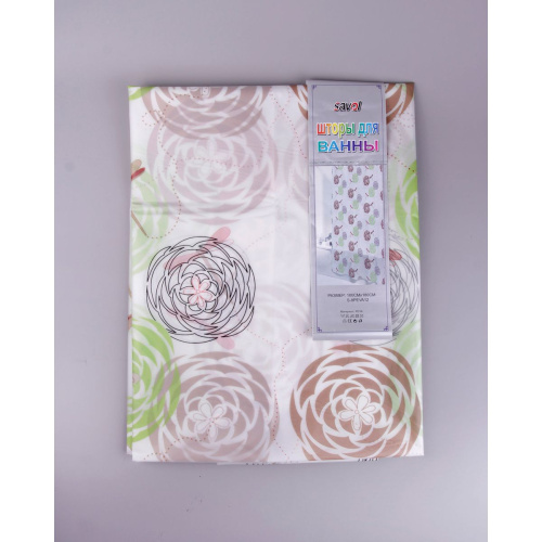 Штора для ванной Savol S-8PEVA12 c кольцами 180*180 см