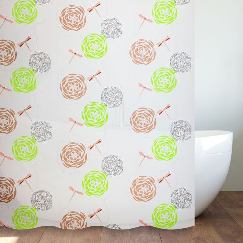 Штора для ванной Savol S-8PEVA12 c кольцами 180*180 см