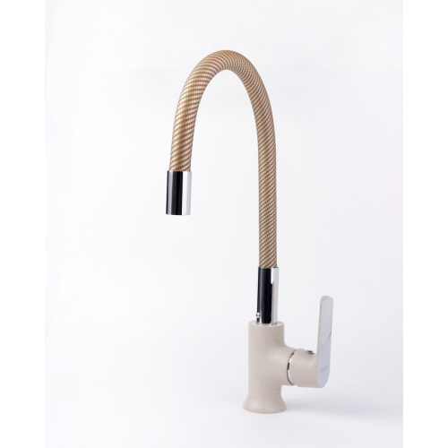 Смеситель для кухни BRIMIX 1082 с гибким изливом бежевый