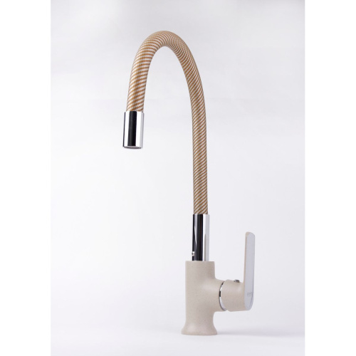 Смеситель для кухни BRIMIX 1082 с гибким изливом бежевый