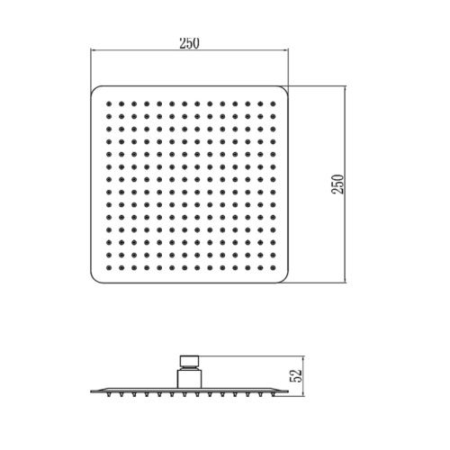 Лейка Savol для верхнего душа FS-00F10L 25*25 см