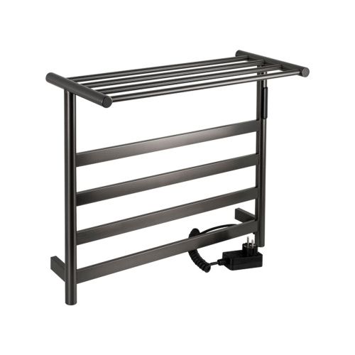 Полотенцесушитель KRAFTTE 44020 Графит лесенка электрический на 4 перекладины с полкой из нерж. стали с таймером 510х573х220 мм, 75W t - 50*C