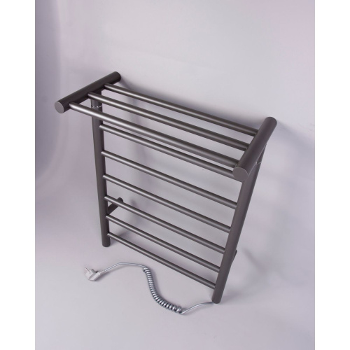 Полотенцесушитель KRAFTTE 44020 Графит лесенка электрический на 4 перекладины с полкой из нерж. стали с таймером 510х573х220 мм, 75W t - 50*C