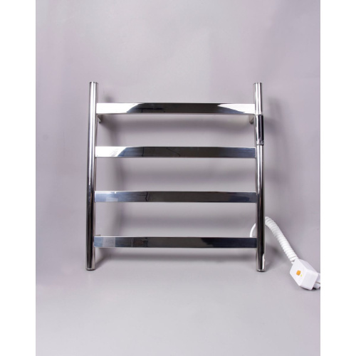 Полотенцесушитель KRAFTTE 44042 Хром лесенка электрический на 4 перекладины из нерж. стали с таймером 475х505х90 мм, 75W t - 50*C