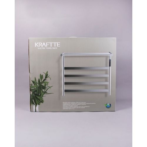 Полотенцесушитель KRAFTTE 44022 Хром лесенка электрический на 4 перекладины из нерж. стали с таймером 510х573х220 мм, 75W t - 50*C