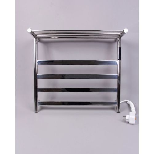 Полотенцесушитель KRAFTTE 44022 Хром лесенка электрический на 4 перекладины из нерж. стали с таймером 510х573х220 мм, 75W t - 50*C
