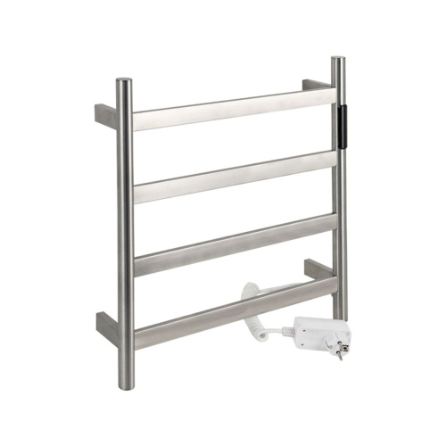 Полотенцесушитель KRAFTTE 44043 Хром матовый Лесенка электрический на 4 перекладины из нерж. стали с таймером 475х505х90 мм, 75W t - 50*C
