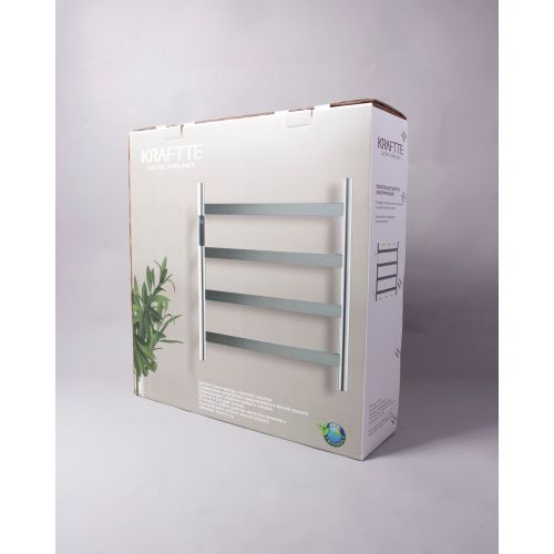 Полотенцесушитель KRAFTTE 44043 Хром матовый Лесенка электрический на 4 перекладины из нерж. стали с таймером 475х505х90 мм, 75W t - 50*C