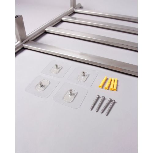 Полотенцесушитель KRAFTTE 44043 Хром матовый Лесенка электрический на 4 перекладины из нерж. стали с таймером 475х505х90 мм, 75W t - 50*C