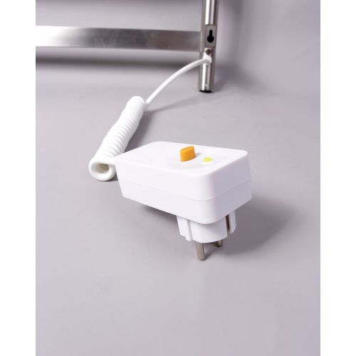 Полотенцесушитель KRAFTTE 44043 Хром матовый Лесенка электрический на 4 перекладины из нерж. стали с таймером 475х505х90 мм, 75W t - 50*C