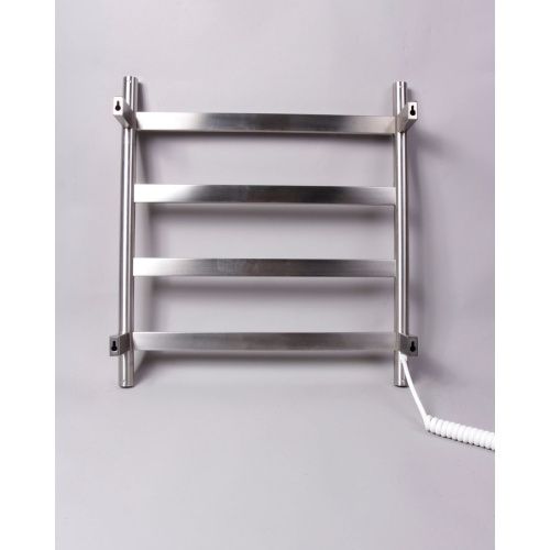 Полотенцесушитель KRAFTTE 44043 Хром матовый Лесенка электрический на 4 перекладины из нерж. стали с таймером 475х505х90 мм, 75W t - 50*C