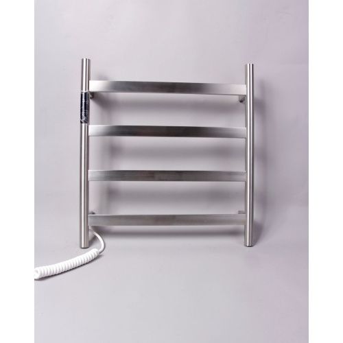 Полотенцесушитель KRAFTTE 44043 Хром матовый Лесенка электрический на 4 перекладины из нерж. стали с таймером 475х505х90 мм, 75W t - 50*C