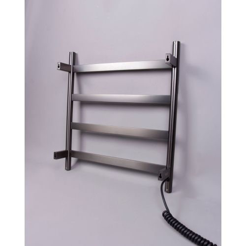 Полотенцесушитель KRAFTTE 44040 Графит лесенка электрический на 4 перекладины из нерж. стали с таймером 475х505х90 мм, 75W t - 50*C